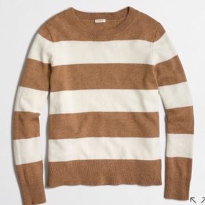 💕HP💕J Crew Tan and White Colorblock Sweater